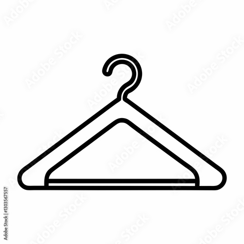 a simple outline of a classic clothing hanger vector illustration