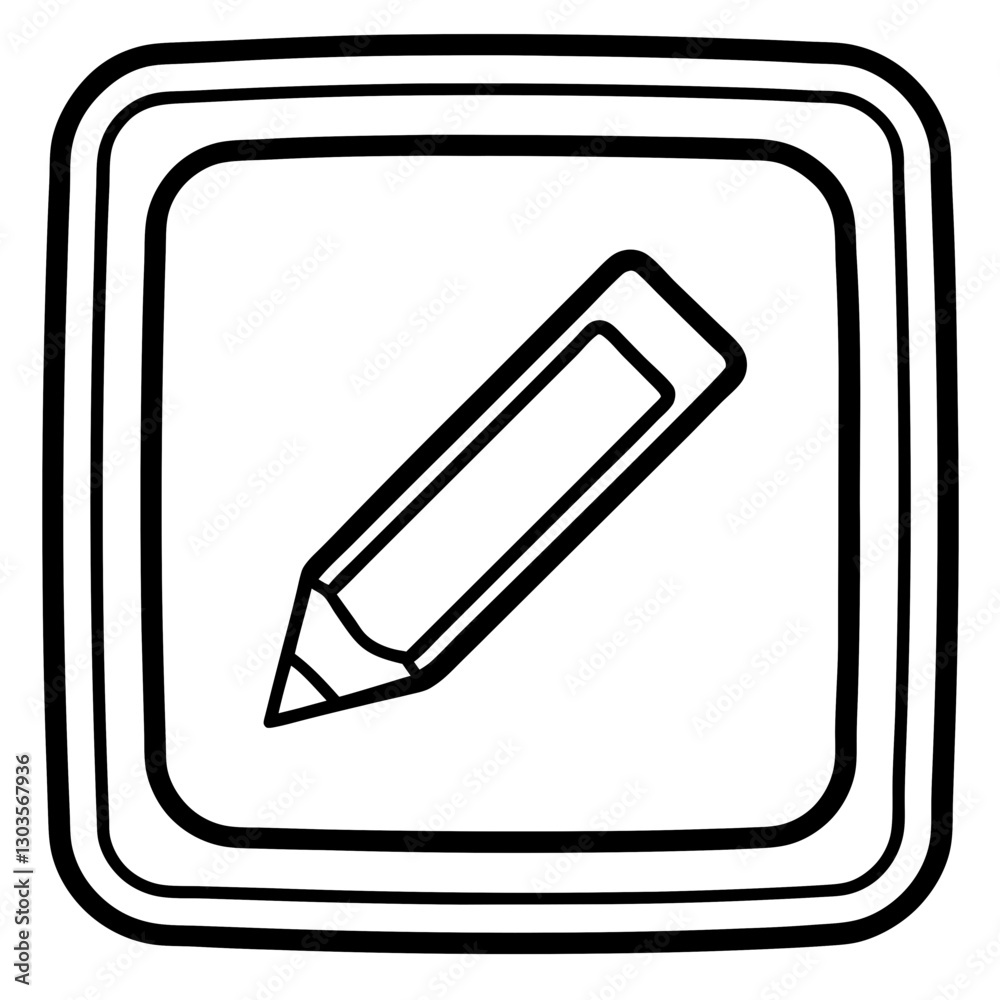 a simple icon of a pencil inside a square frame, perfect for design, editing, and creativity concepts vector illustration a simple icon of a pencil inside a square frame, perfect for design, editing, and creativity concepts vector illustration