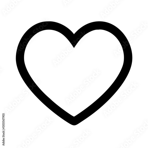 a simple black heart shape, represents love, passion, and affection vector icon illustration