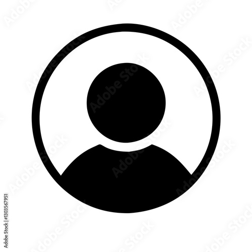 a person in a profile icon with a simple design and solid black silhouette, minimalist design and solid black silhouette emphasizes its universal appeal, vector illustration