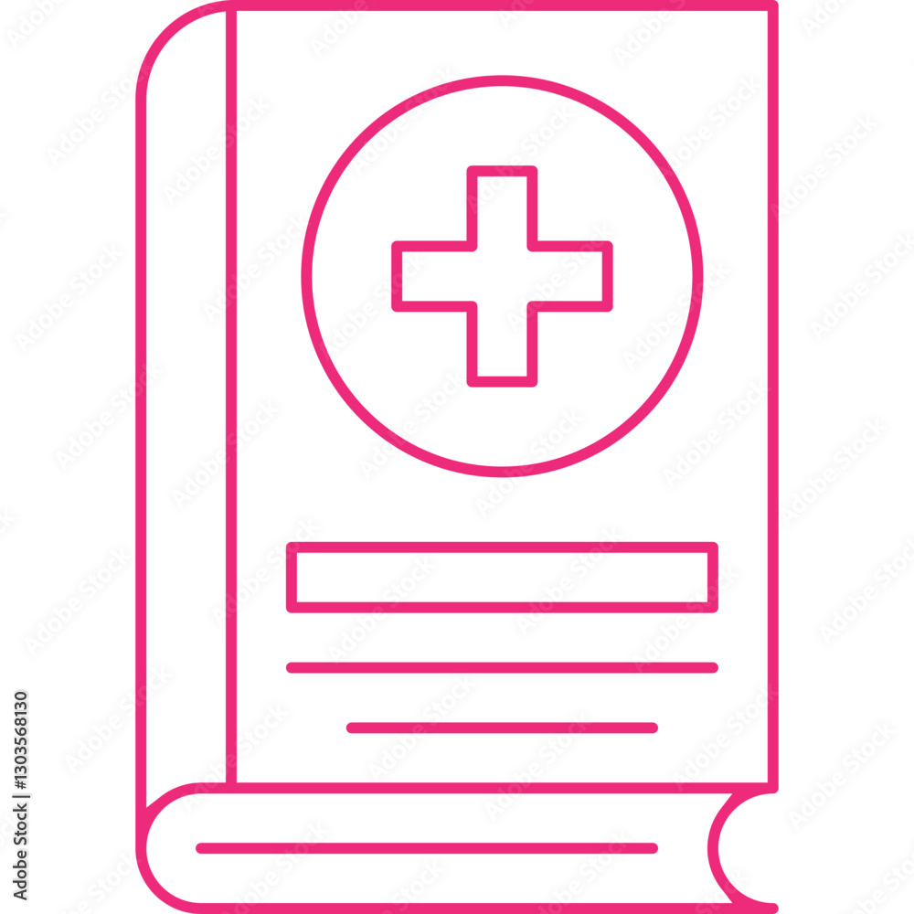 Fototapeta premium Medical Book single vector icon illustration