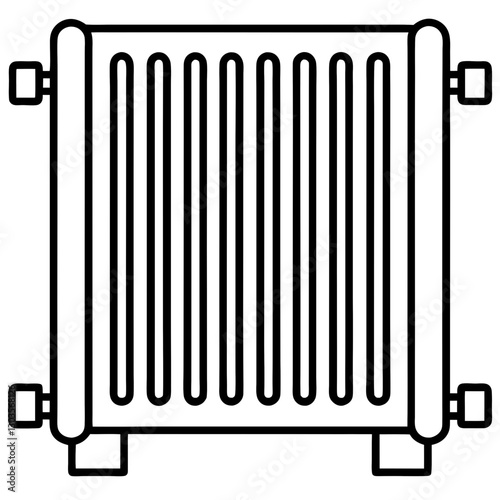 a radiator, a symbol of home warmth and comfort, meticulously outlined vector illustration