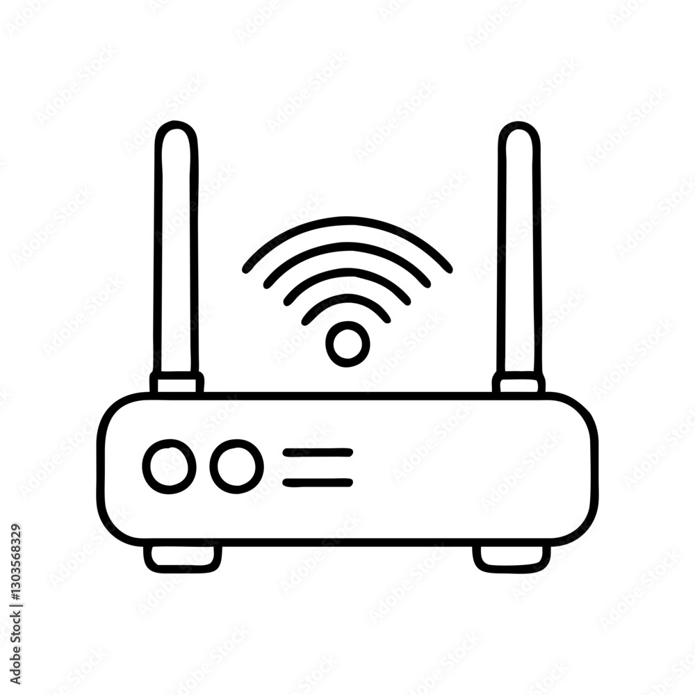 a minimalistic image of a wireless router, indicating internet connection vector illustration a minimalistic image of a wireless router, indicating internet connection vector illustration