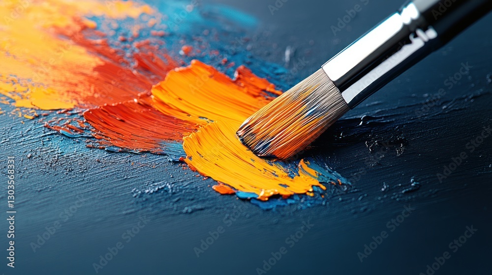 Fototapeta premium Vibrant Acrylic Painting Social Media Mockup with Dramatic Lighting and Textured Brushstrokes