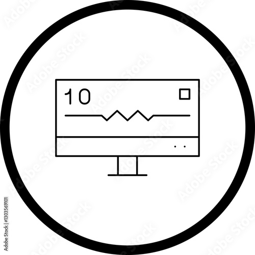 ECG Monitor single vector icon illustration