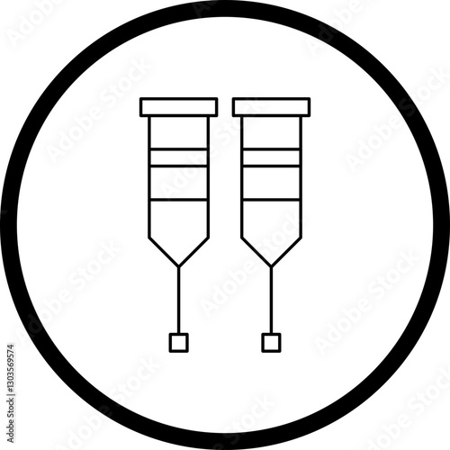 Crutches single vector icon illustration