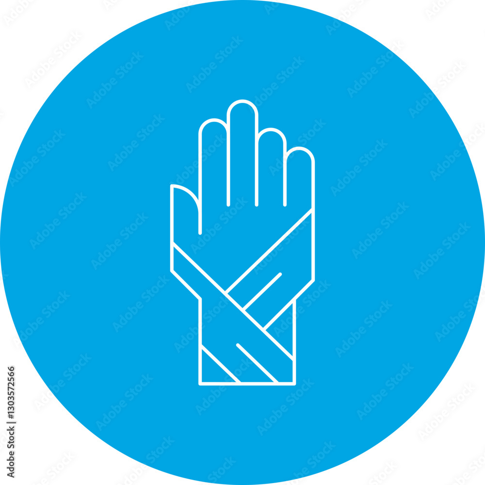 Obraz premium Bandaged Hand single vector icon illustration