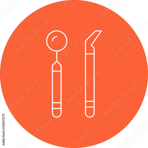 Dentist Tool III single vector icon illustration