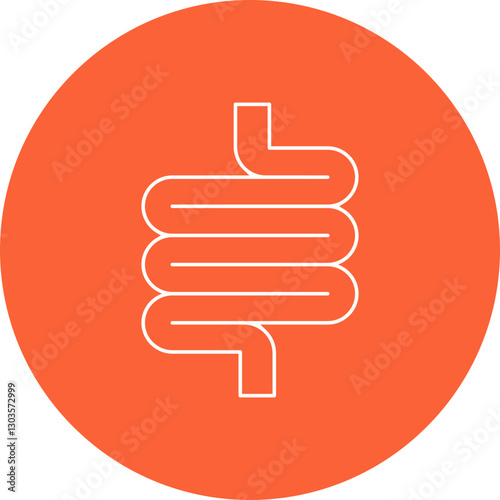 Intestines single vector icon illustration