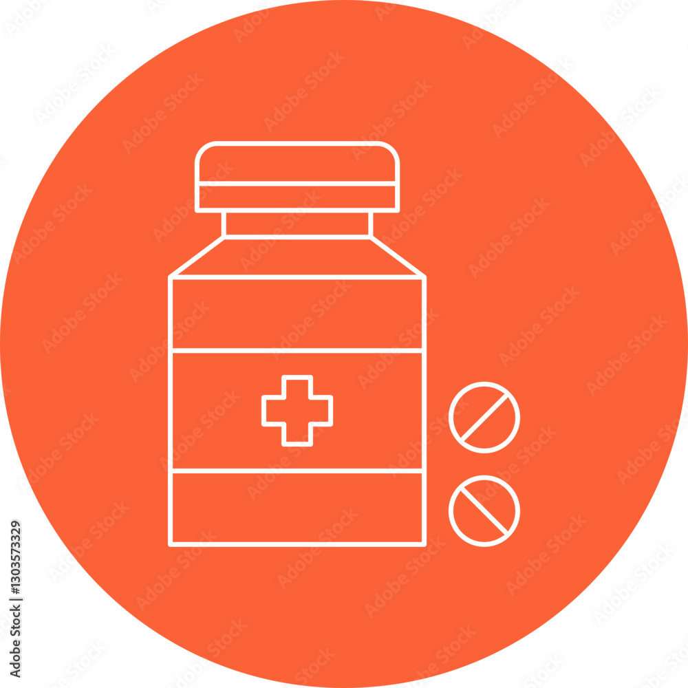 Obraz premium Tablets single vector icon illustration