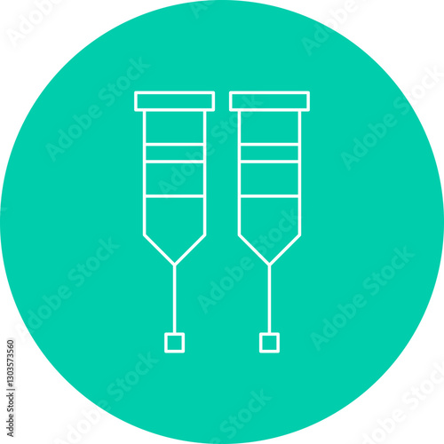 Crutches single vector icon illustration