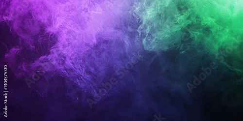 Vapors in purple and green colors on a black background