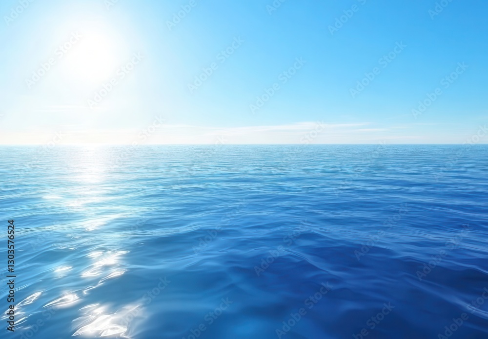 custom made wallpaper toronto digitalTranquil blue ocean under a bright sunny sky, calm water reflecting sunlight, serene seascape perfect for relaxation and vacation themes