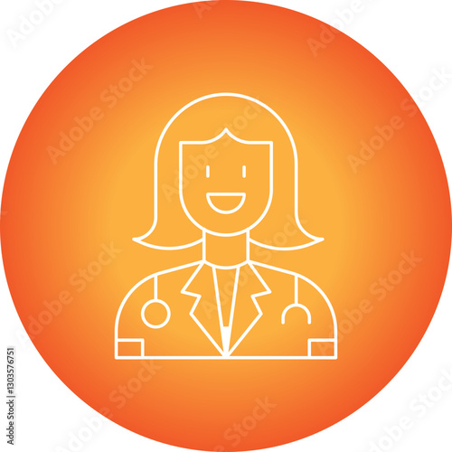 Doctors single vector icon illustration
