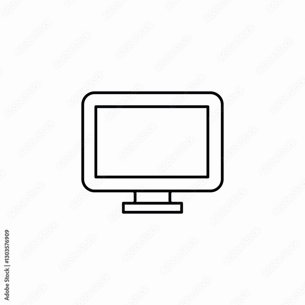 computer desktop monitor icon sign vector computer desktop monitor icon sign vector