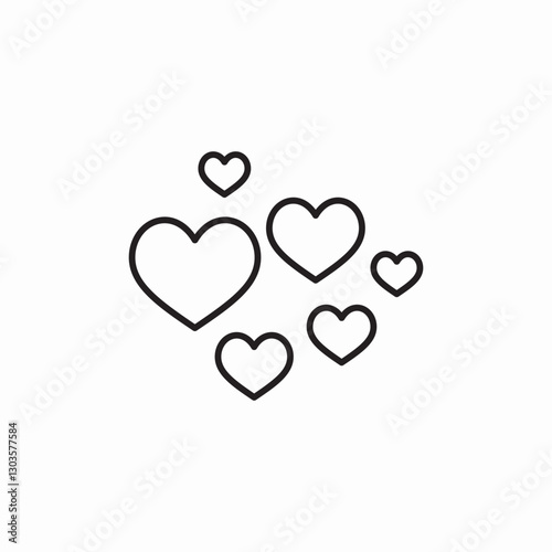 heart bubbles icon sign vector