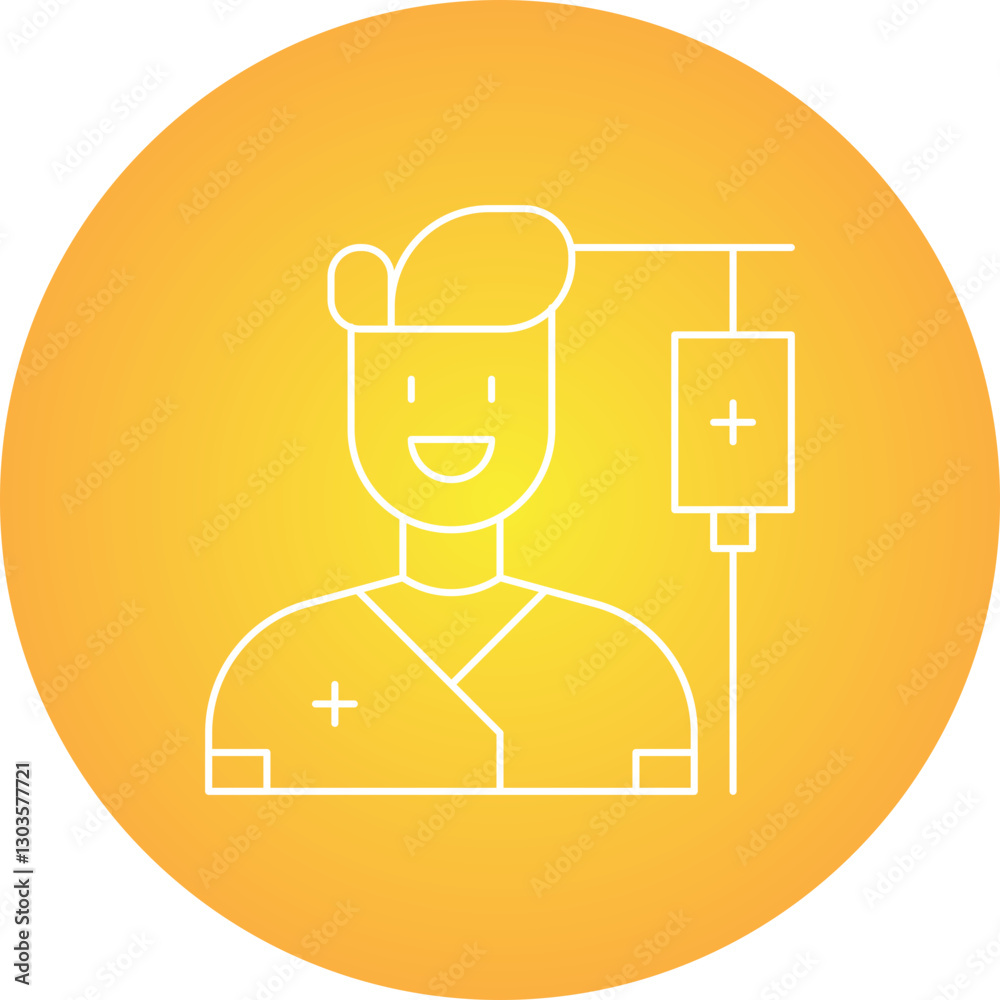 Male Patient single vector icon illustration