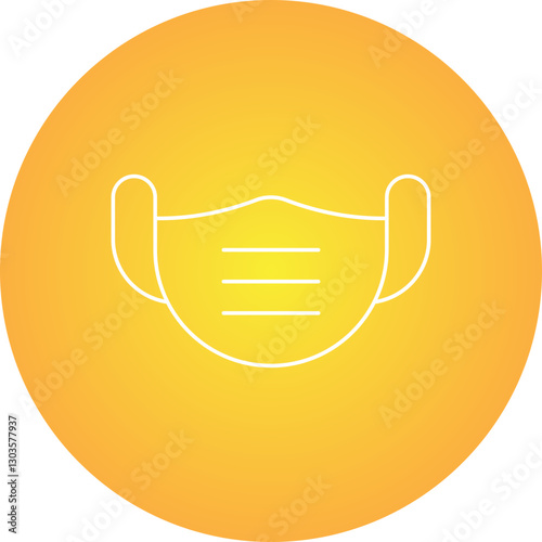 Surgeon's Face Mask single vector icon illustration