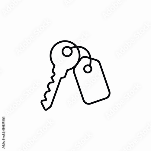 key tag icon sign vector