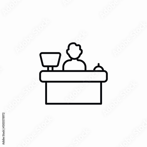 reception desk icon sign vector