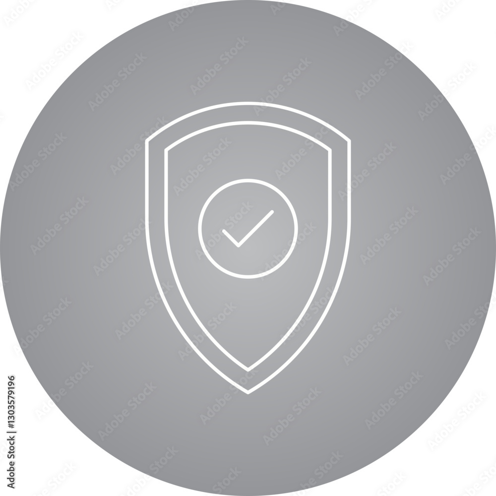 Shield single vector icon illustration