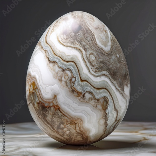 Marble Ester egg on dark background.