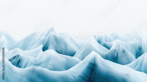 Wallpaper Mural   A group of snow-covered mountains against a white sky and a light blue sky in the background Torontodigital.ca