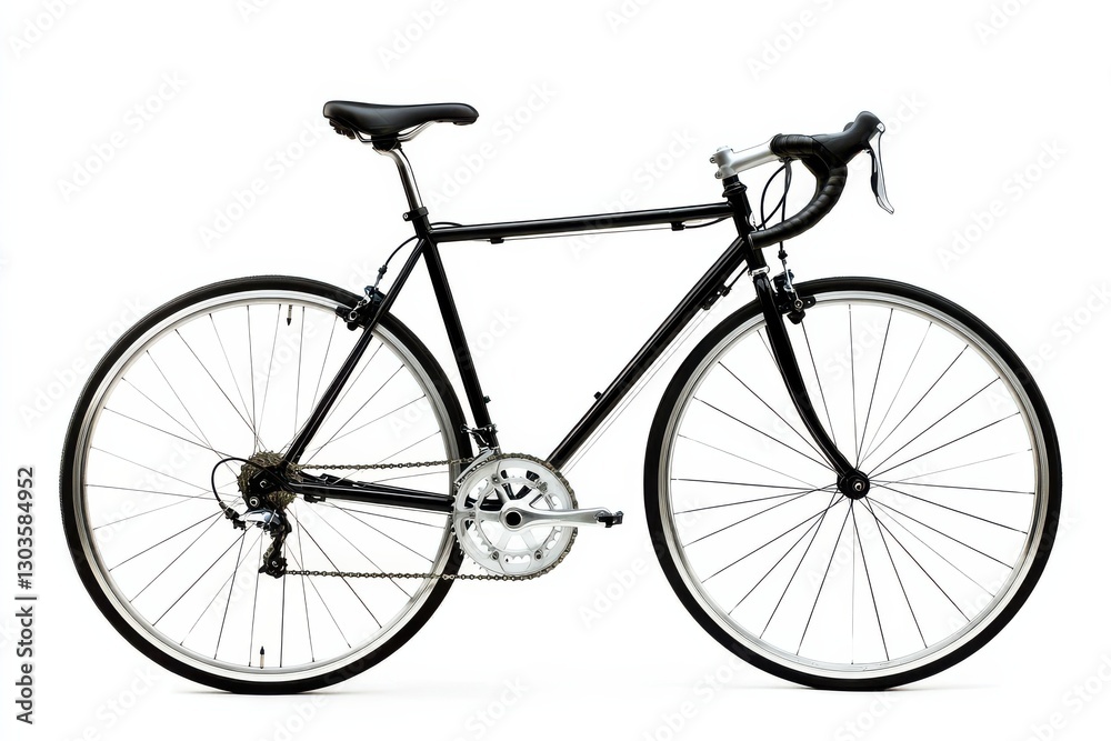 A sleek black bicycle poised for adventure on a bright sunny day in an urban setting isolated on transparent background A sleek black bicycle poised for adventure on a bright sunny day in an urban setting isolated on transparent background