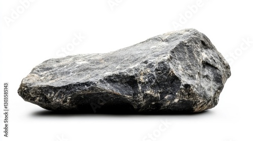 Rough granite rock with natural black and white stone texture, solid mineral formation against a plain background
