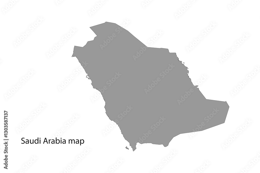 Obraz premium Saudi Arabia grey map icon. Isolated on white background.