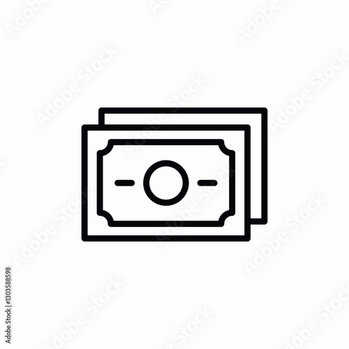 paper money icon sign vector