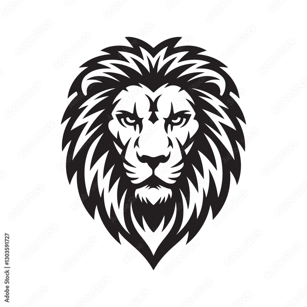 Fototapeta premium Lion Head silhouette vector illustration
