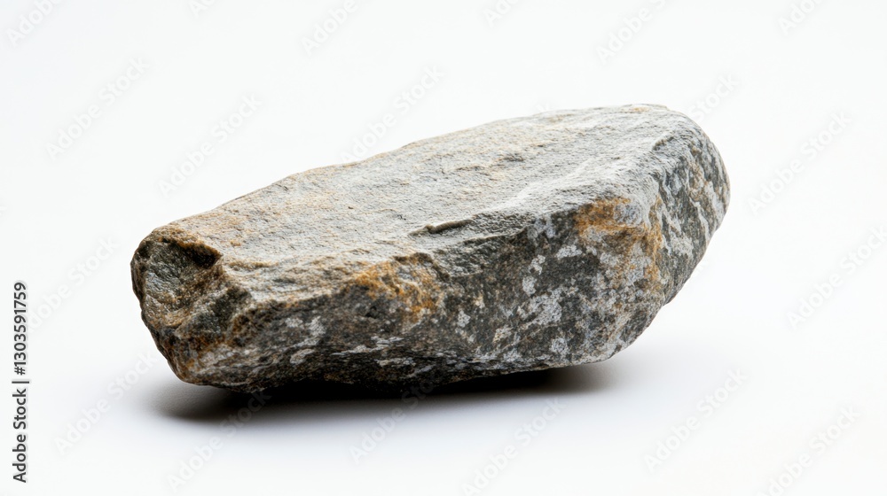 Textured Grey Stone Isolated on White Background for Geological Study and Design Mockups Textured Grey Stone Isolated on White Background for Geological Study and Design Mockups