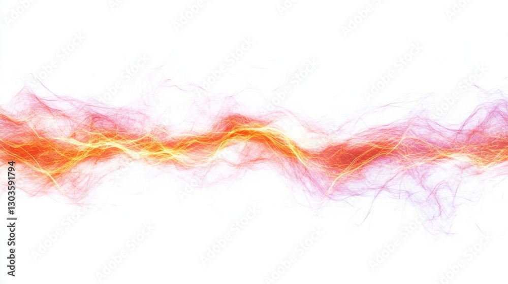 Obraz premium Swirling Energy Waves of Gold, Red, and Violet on White Background