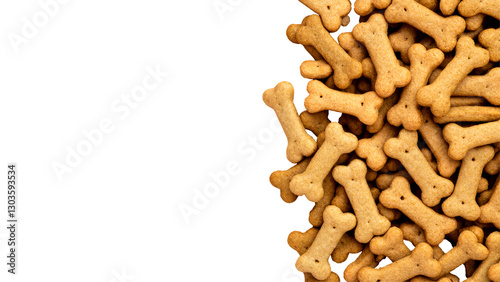 
Close-up of bone shaped cookies for dogs and puppies on transparent background with blank space for text, PNG, pet treats made from natural ingredients photo