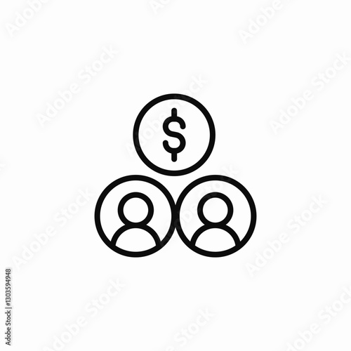 team financial share icon sign vector