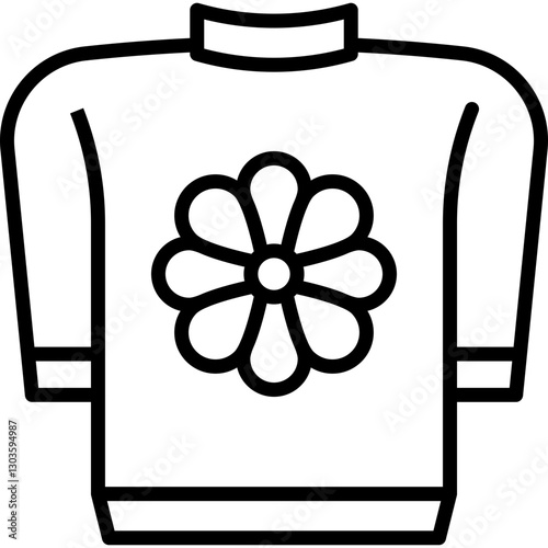 Sweater single vector icon illustration