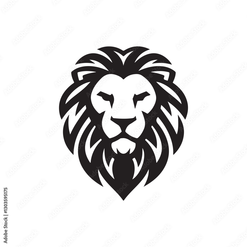 Lion Head silhouette vector illustration