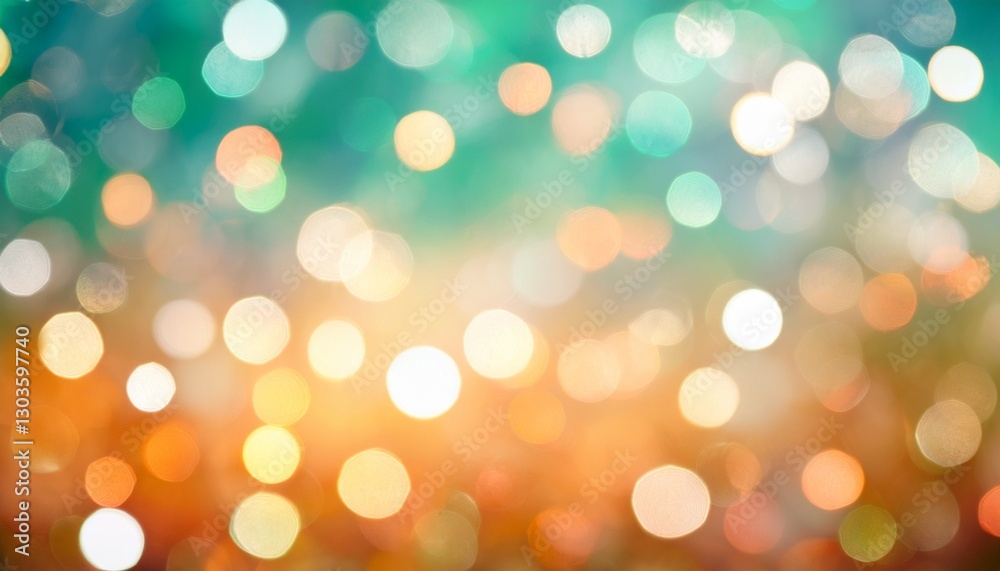 Obraz premium blurred yellow mint green peach orange and white silver colors bokeh background