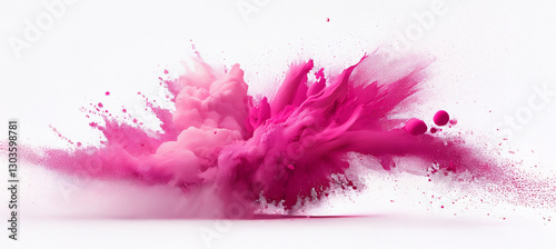 Rosa Farbsplash auf minimalistischem Hintergrund