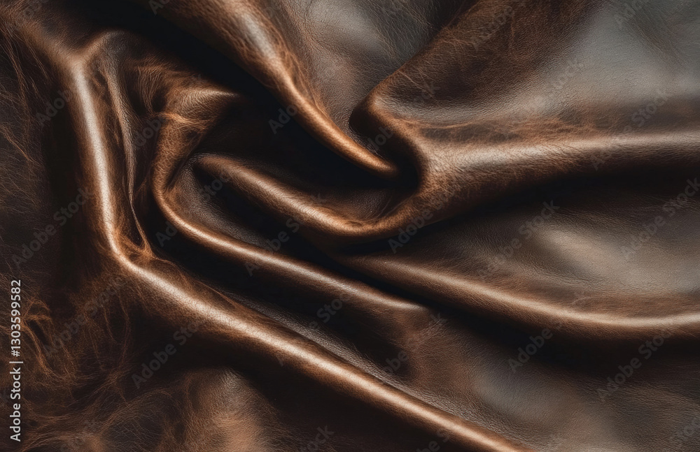 Fototapeta premium Dark brown leather background, high resolution, space for text 