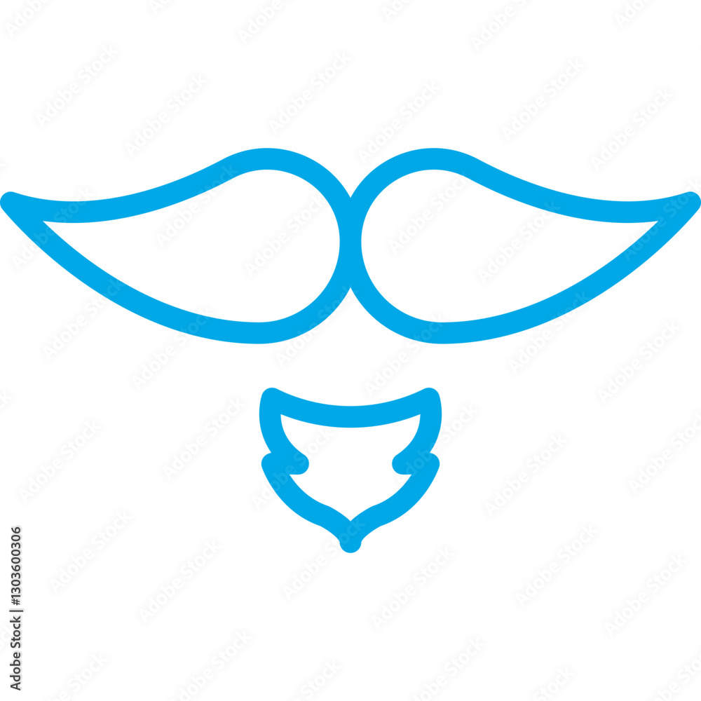 Beard and Moustache I single vector icon illustration Beard and Moustache I single vector icon illustration