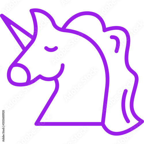 Unicorn single vector icon illustration