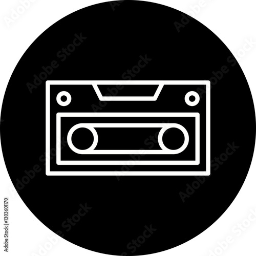 Casette single vector icon illustration