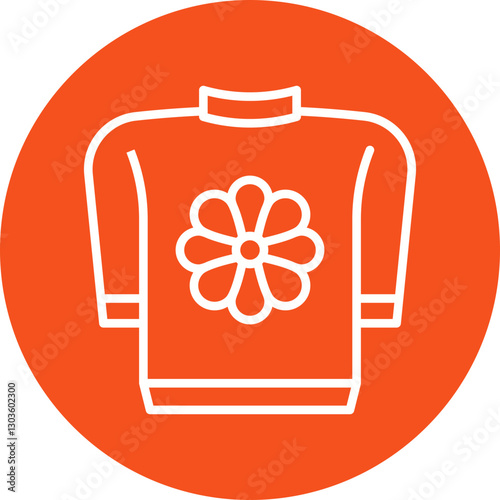 Sweater single vector icon illustration