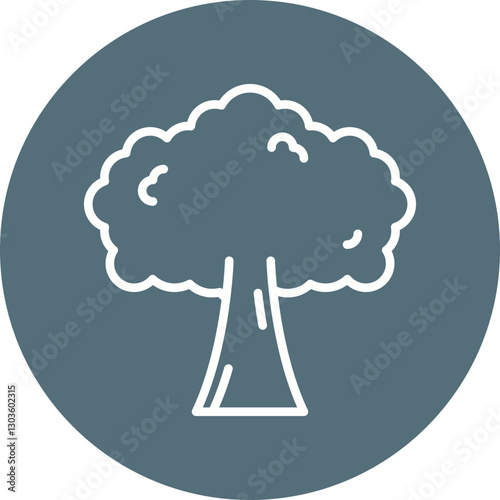 Tree single vector icon illustration