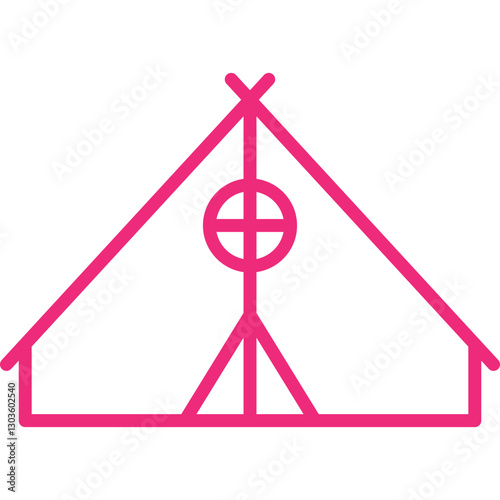 Camp single vector icon illustration