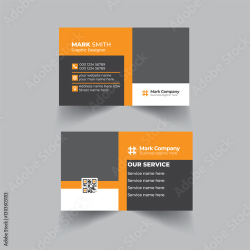 Creative modern clean corporate double-side business card template, visiting card, vector illustration,Modern creative professional business card template design.