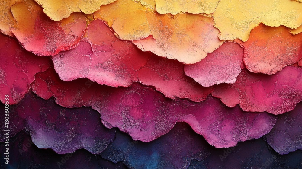 Fototapeta premium Vibrant Multicolored Textured Paint Layers with Smooth Transitions. Generative AI