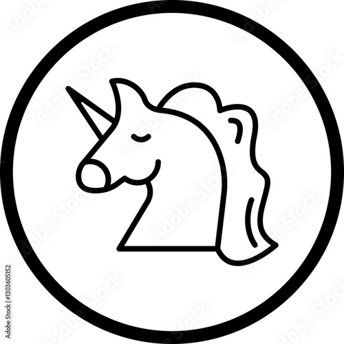 Unicorn single vector icon illustration